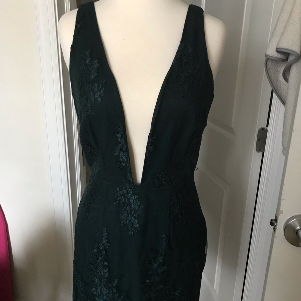 Emerald lace mini dress